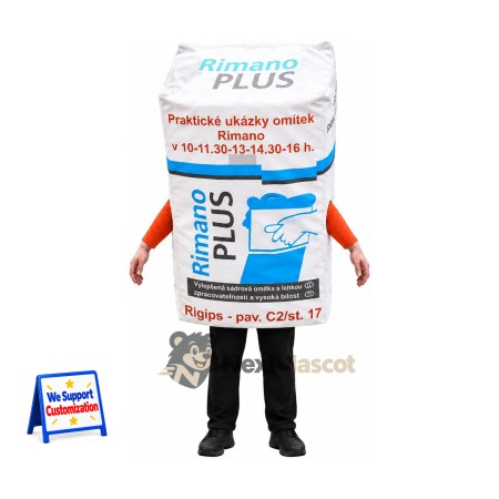 Plaster Bag Mascot Costume Plaster Bag Mascot Costume