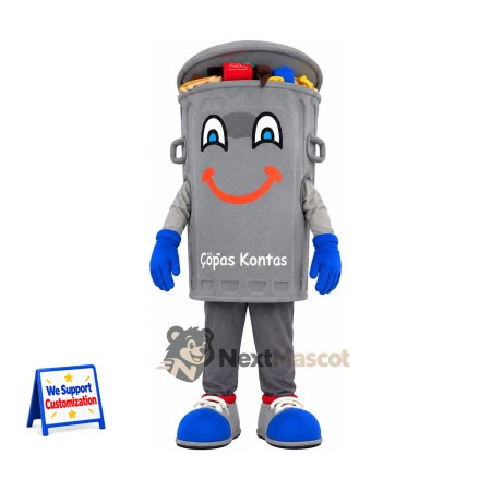 Bin Mascot Costume - Gray for Parades Bin Mascot Costume - Gray for Parades