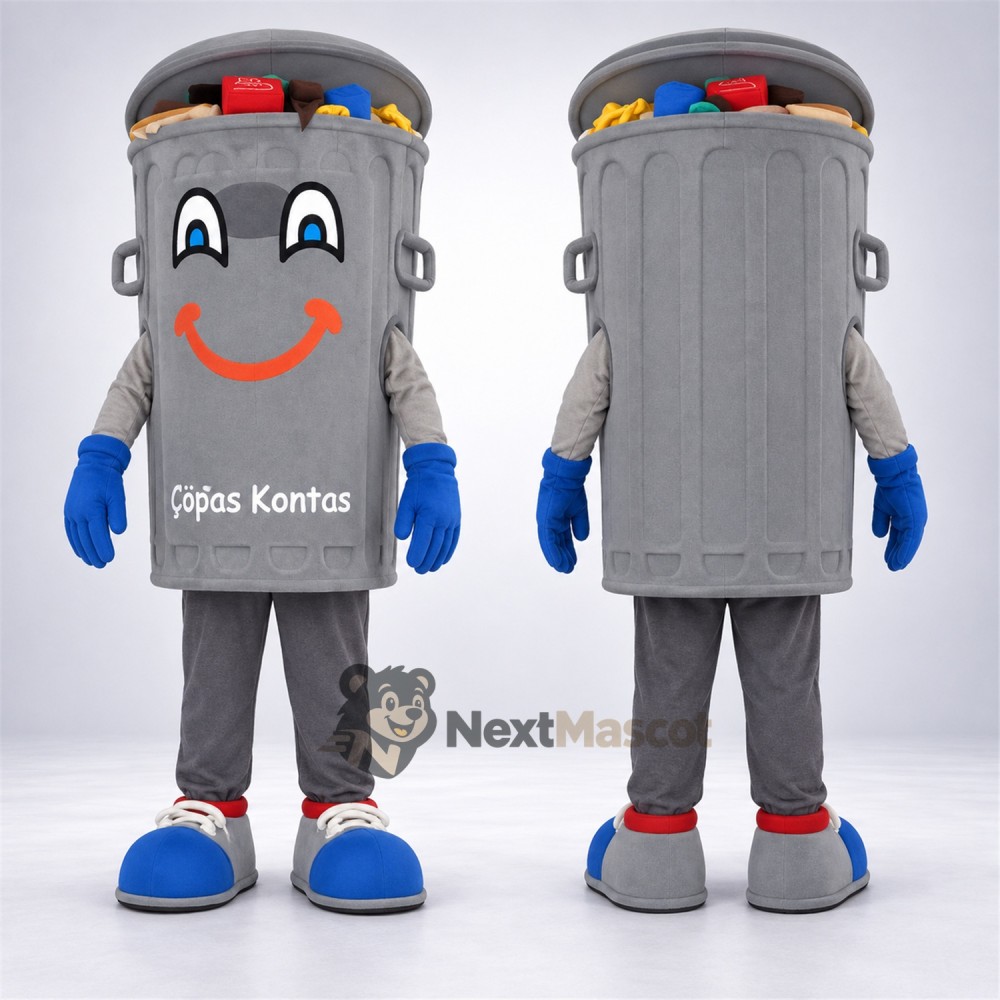 Bin Mascot Costume - Gray for Parades Bin Mascot Costume - Gray for Parades
