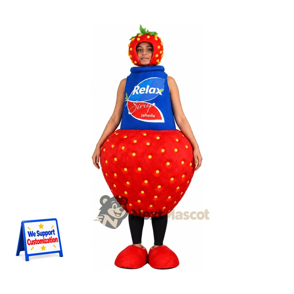 Strawberry Mascot Costume for Food Festivals Strawberry Mascot Costume for Food Festivals