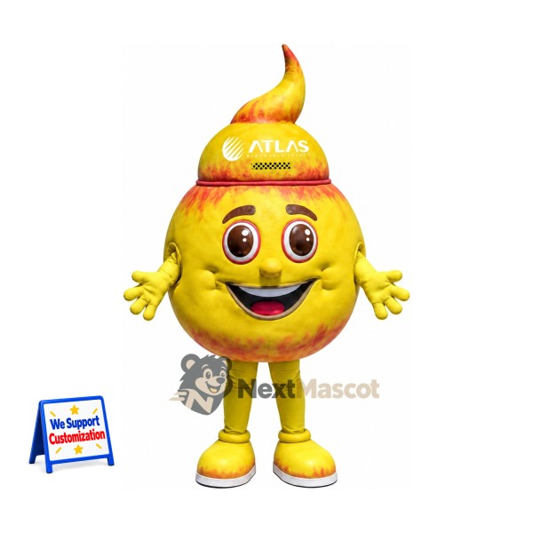 Flame Character Mascot Costume - Yellow