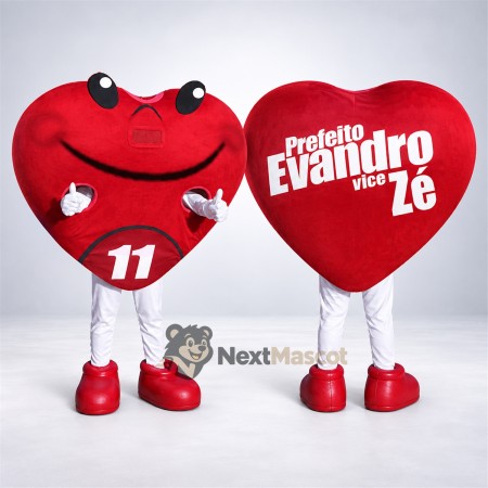 Heart Mascot Costume - Red, White Gloves and Red Shoes Heart Mascot Costume - Red, White Gloves and Red Shoes