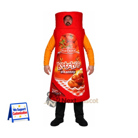 Ketchup Bottle Mascot Costume Ketchup Bottle Mascot Costume