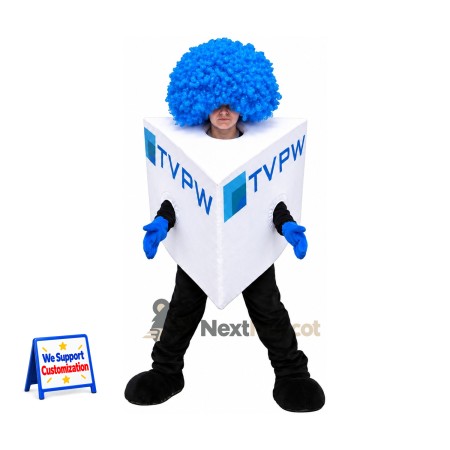 Book Mascot Costume - White, Blue Hair Book Mascot Costume - White, Blue Hair