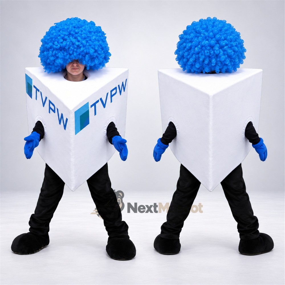 Book Mascot Costume - White, Blue Hair Book Mascot Costume - White, Blue Hair
