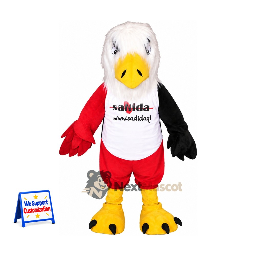 Bald Eagle Mascot Costume - Red Outfit Bald Eagle Mascot Costume - Red Outfit