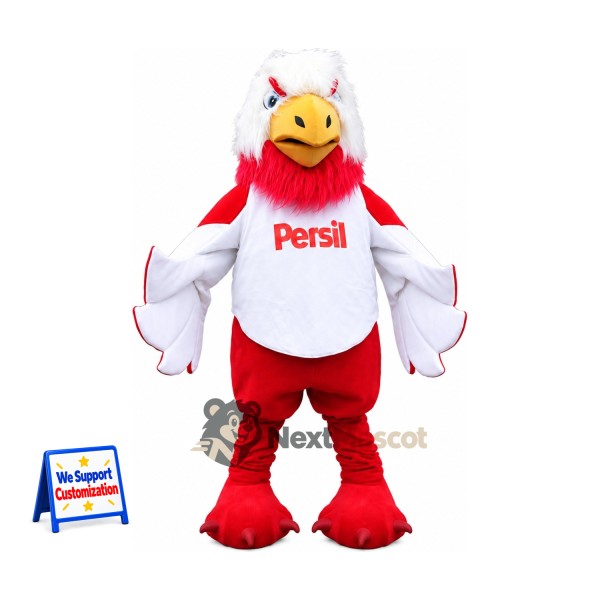 Eagle Mascot Costume - Red, White Shirt for Community Events