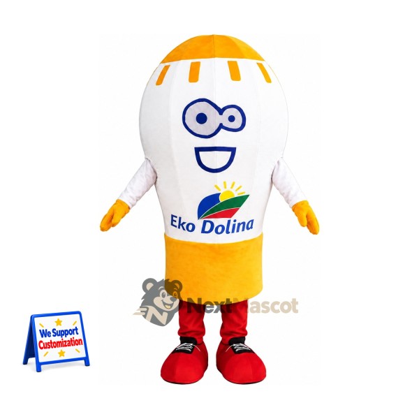 Bulb Mascot Costume - Light, Yellow Hard Hat