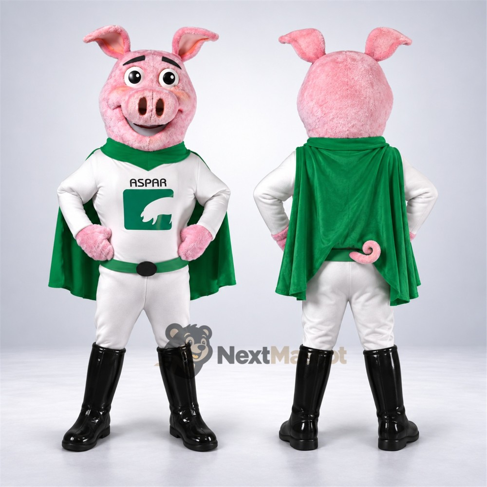 Pig Mascot Costume - Superhero Style