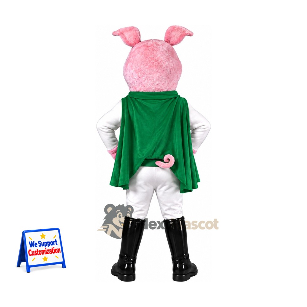 Pig Mascot Costume - Superhero Style