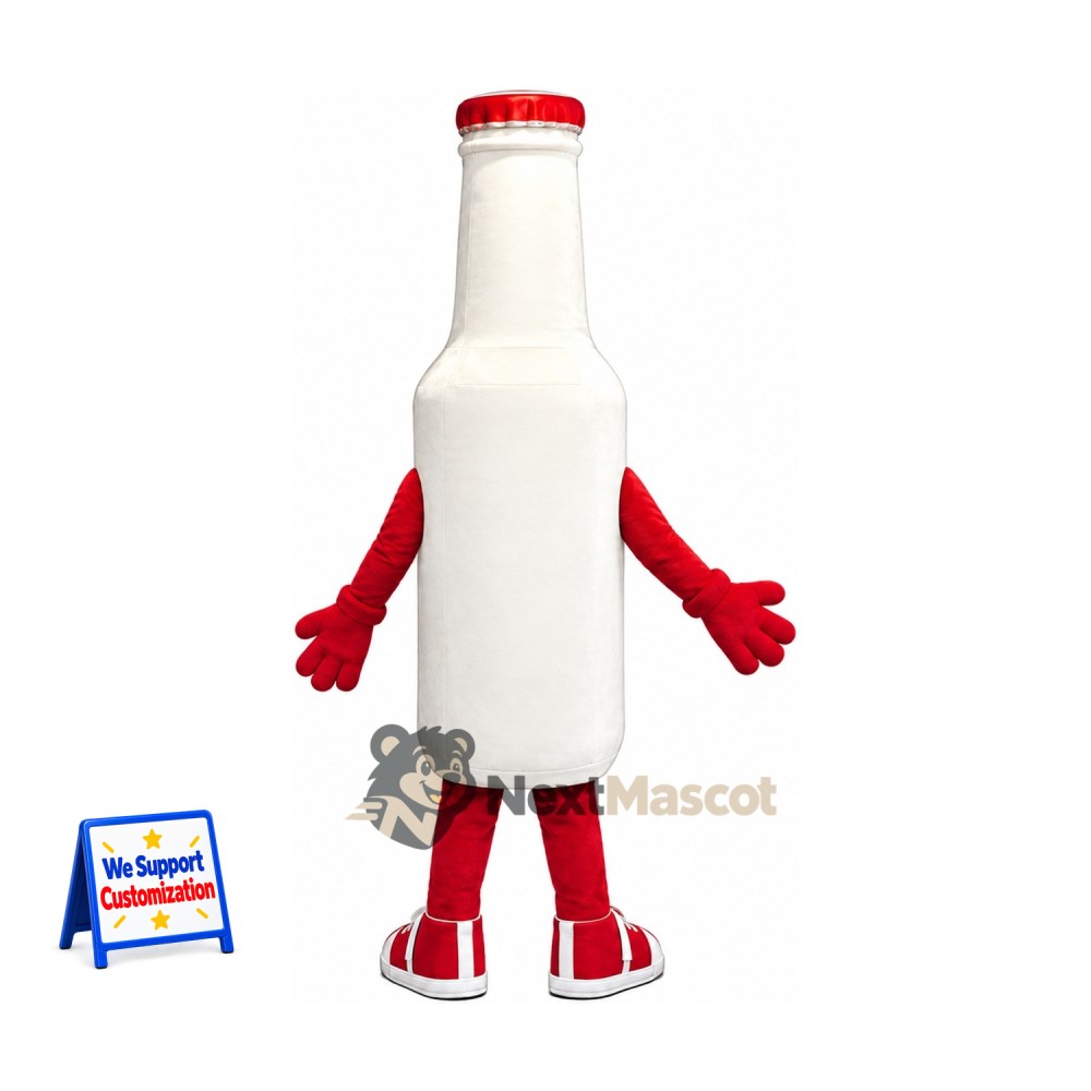 Bottle Mascot Costume - White for Parades Bottle Mascot Costume - White for Parades