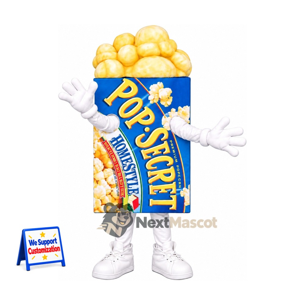 Popcorn Mascot Costume for Food Festivals Popcorn Mascot Costume for Food Festivals