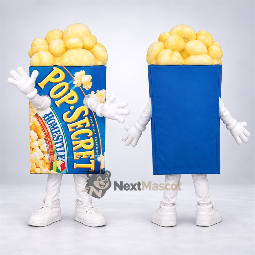 Popcorn Mascot Costume for Food Festivals Popcorn Mascot Costume for Food Festivals