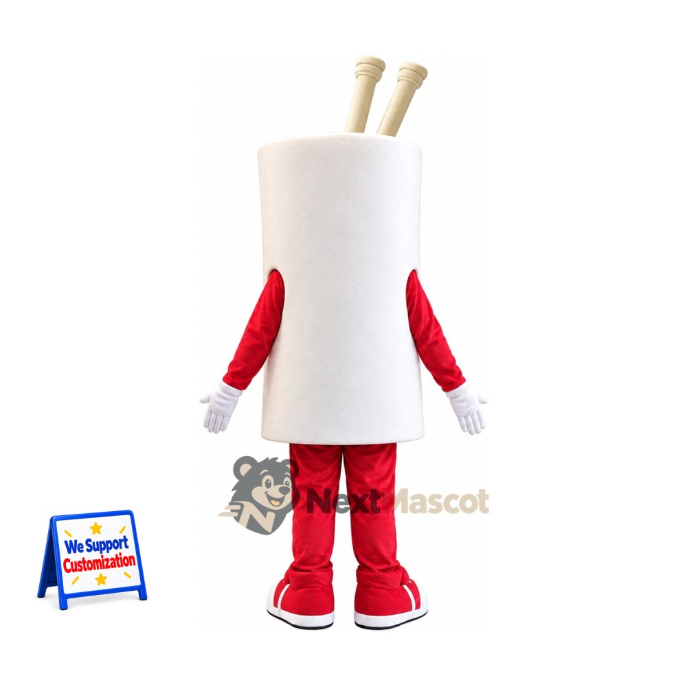 Noodle Cup Mascot Costume - White Noodle Cup Mascot Costume - White
