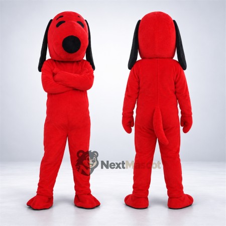 Dog Mascot Costume - Red, Black Ears Dog Mascot Costume - Red, Black Ears