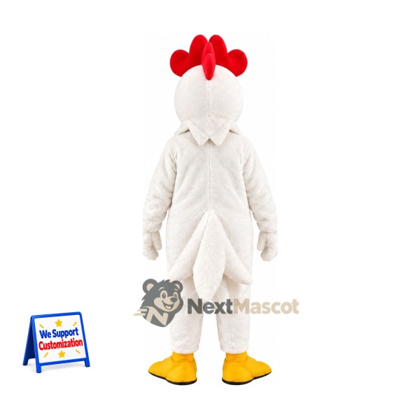 Chicken Mascot Costume - White, Red Comb Chicken Mascot Costume - White, Red Comb