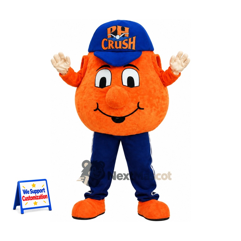 Fruit Mascot Costume - Orange, Blue Cap Fruit Mascot Costume - Orange, Blue Cap