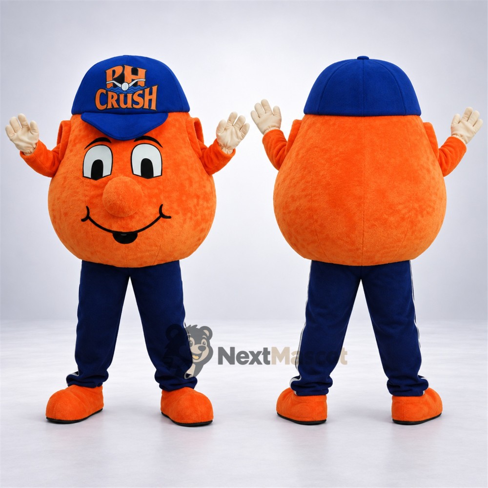 Fruit Mascot Costume - Orange, Blue Cap Fruit Mascot Costume - Orange, Blue Cap
