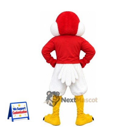 Falcon Mascot Costume - Red and White, Red Shirt Falcon Mascot Costume - Red and White, Red Shirt