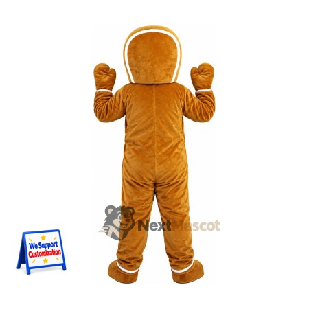 Gingerbread Man Mascot Costume - Blue Buttons