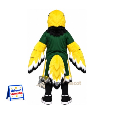 Hawk Mascot Costume - Yellow, Green Uniform