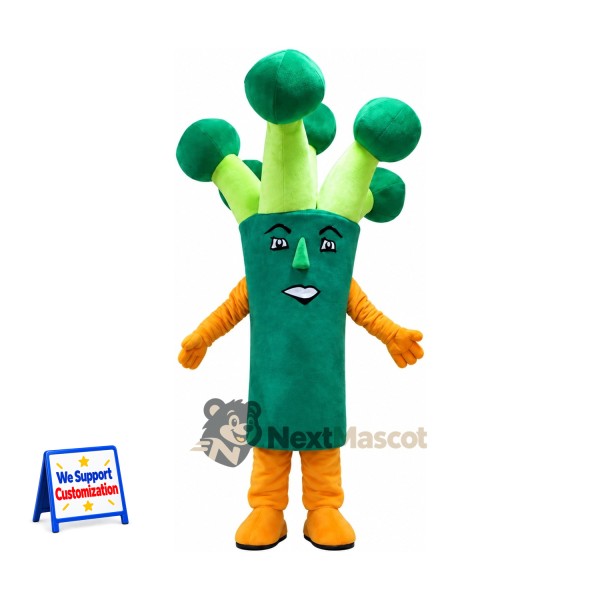 Broccoli Mascot Costume - Orange Arms and Legs