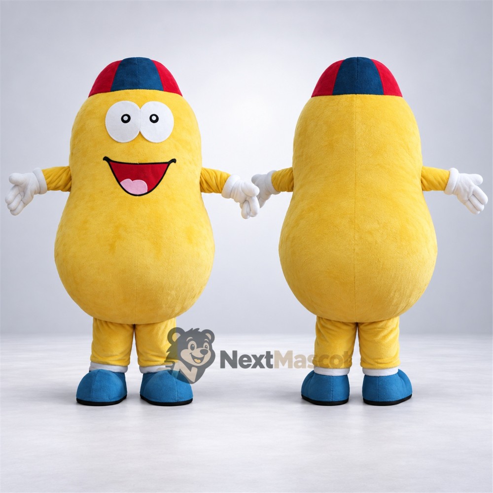 Potato Mascot Costume - Yellow, Cap Potato Mascot Costume - Yellow, Cap