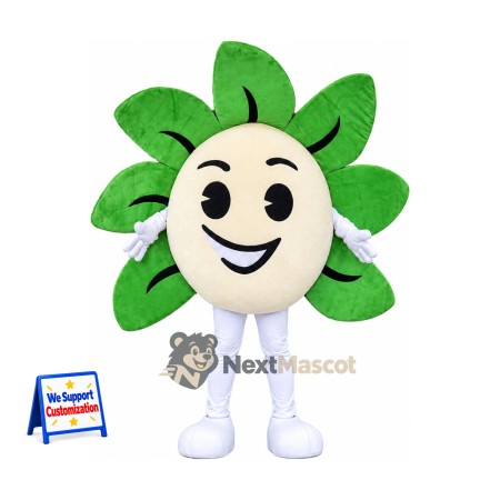 Flower Mascot Costume - Green, White Legs