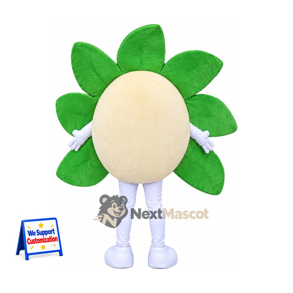 Flower Mascot Costume - Green, White Legs