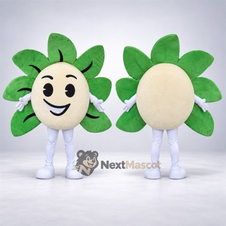 Flower Mascot Costume - Green, White Legs