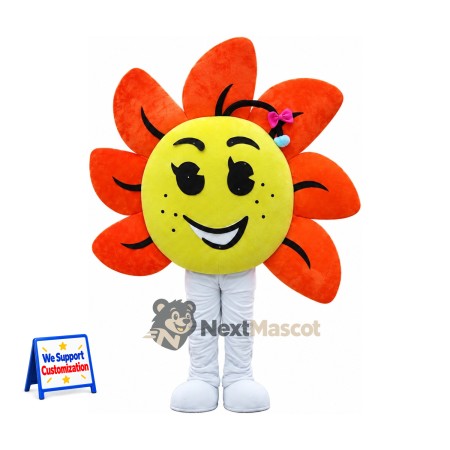 Flower Mascot Costume - Orange, White Legs Flower Mascot Costume - Orange, White Legs