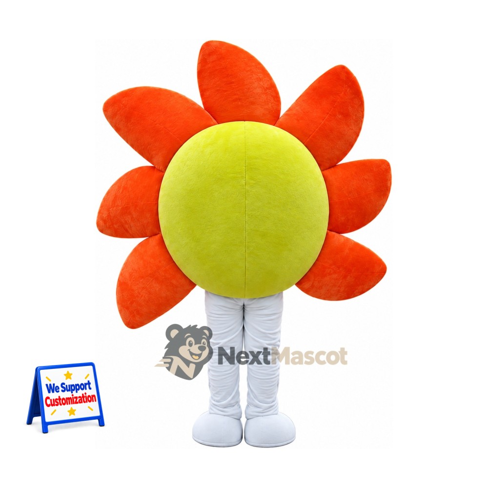 Flower Mascot Costume - Orange, White Legs Flower Mascot Costume - Orange, White Legs