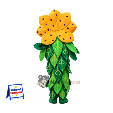 Sunflower Mascot Costume - Dotted Yellow Petals Sunflower Mascot Costume - Dotted Yellow Petals