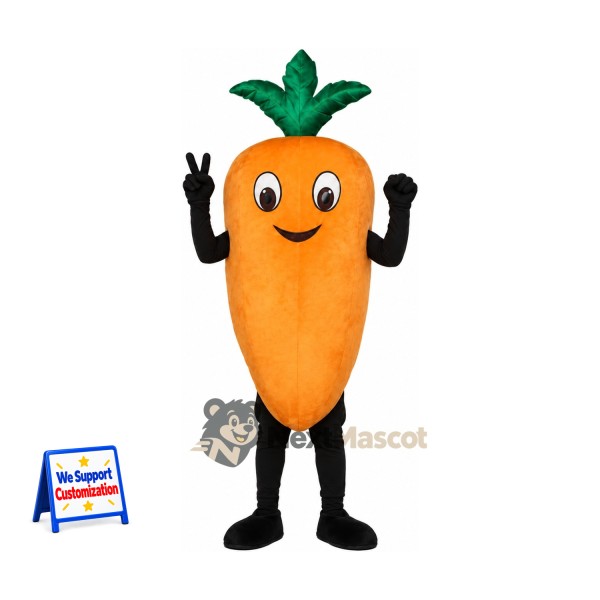Carrot Mascot Costume - Black Arms and Legs for Food Festivals