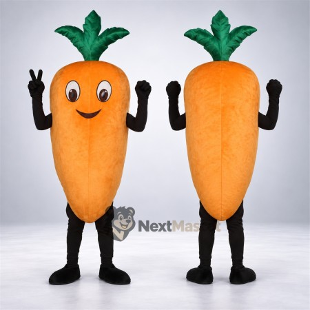 Carrot Mascot Costume - Black Arms and Legs for Food Festivals Carrot Mascot Costume - Black Arms and Legs for Food Festivals