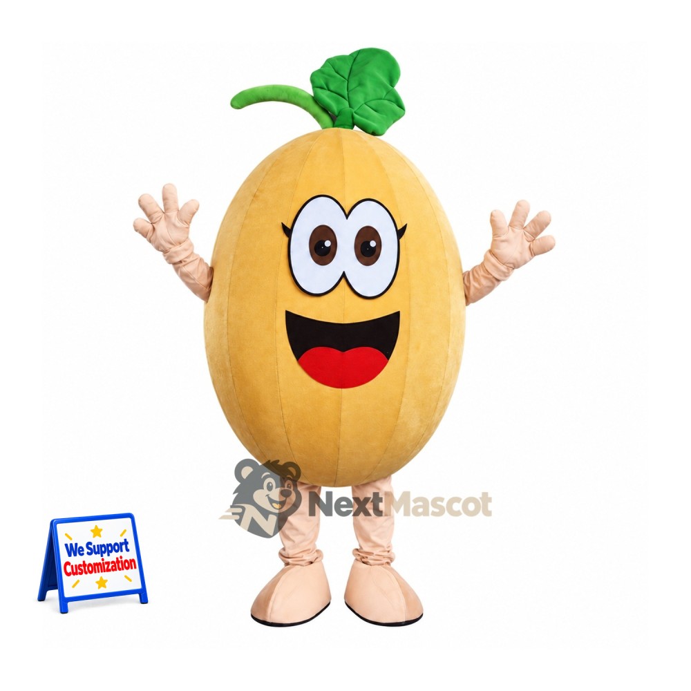 Melon Mascot Costume - Yellow, Cream Arms and Legs Melon Mascot Costume - Yellow, Cream Arms and Legs