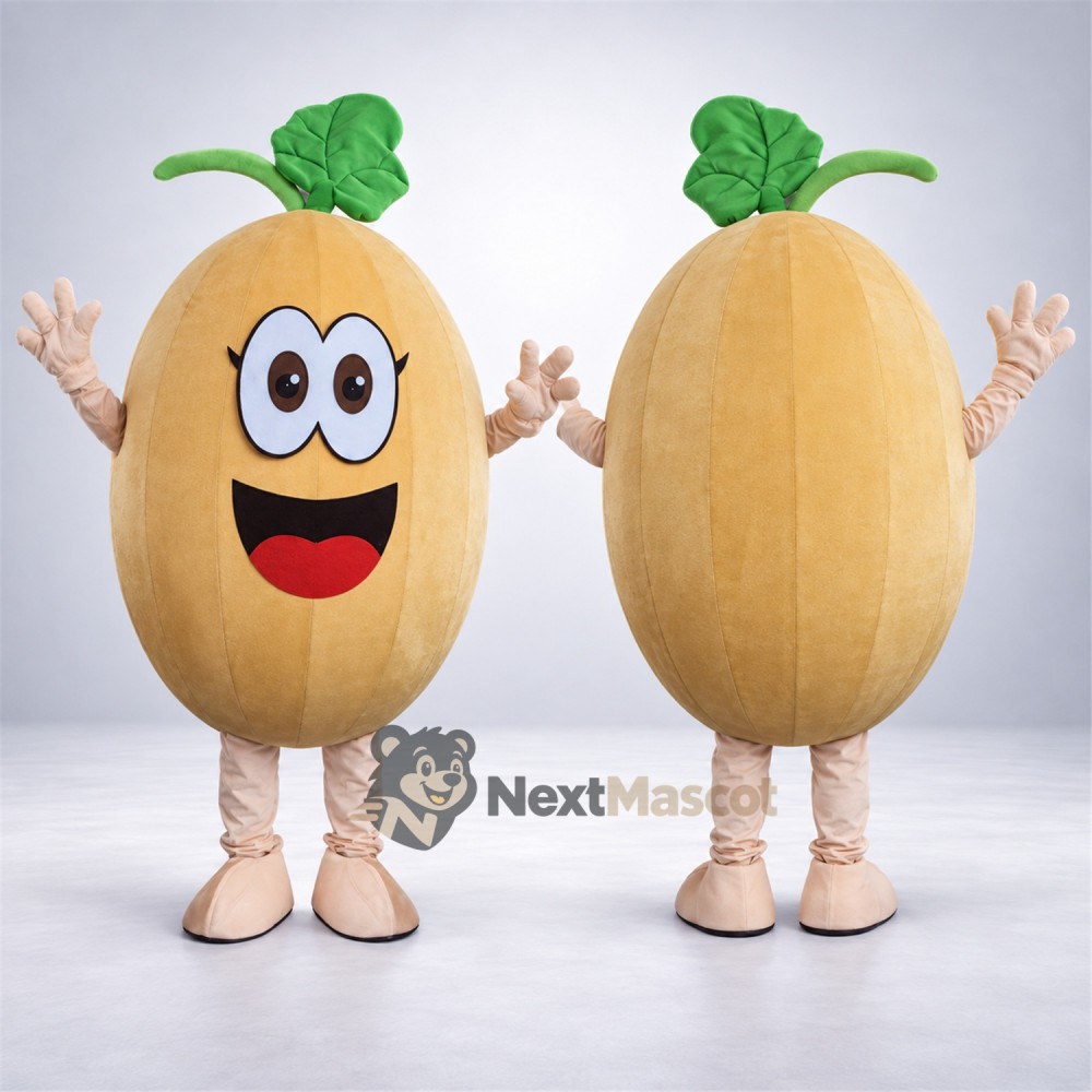 Melon Mascot Costume - Yellow, Cream Arms and Legs Melon Mascot Costume - Yellow, Cream Arms and Legs