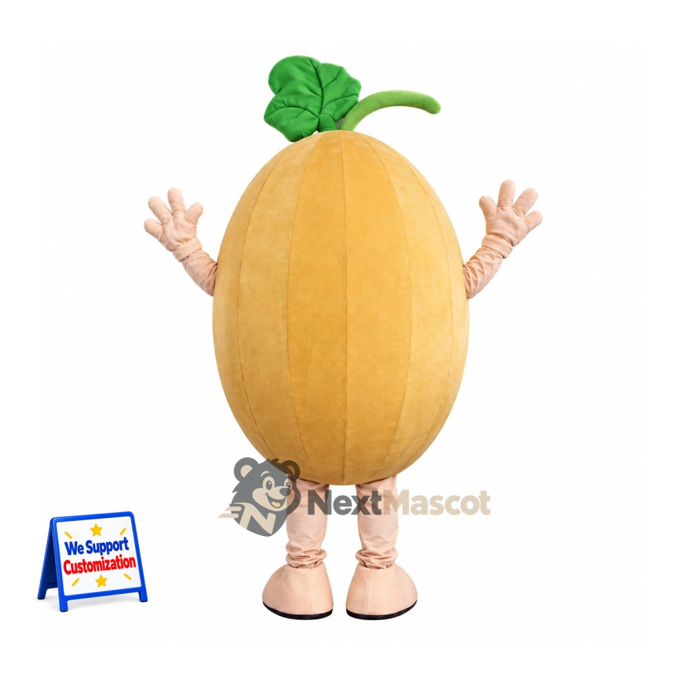 Melon Mascot Costume - Yellow, Cream Arms and Legs Melon Mascot Costume - Yellow, Cream Arms and Legs