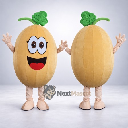 Melon Mascot Costume - Yellow, Cream Arms and Legs Melon Mascot Costume - Yellow, Cream Arms and Legs