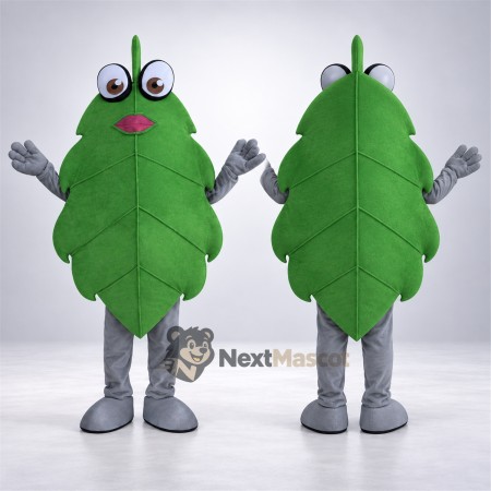 Leaf Mascot Costume - Green, Gray Arms and Legs Leaf Mascot Costume - Green, Gray Arms and Legs