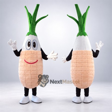 Onion Mascot Costume - Green Shoots and White Shoes Onion Mascot Costume - Green Shoots and White Shoes