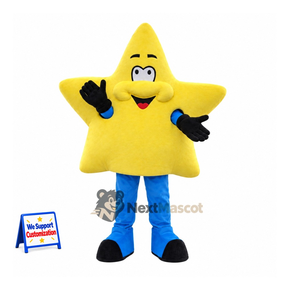 Star Mascot Costume - Yellow, Blue Pants Star Mascot Costume - Yellow, Blue Pants