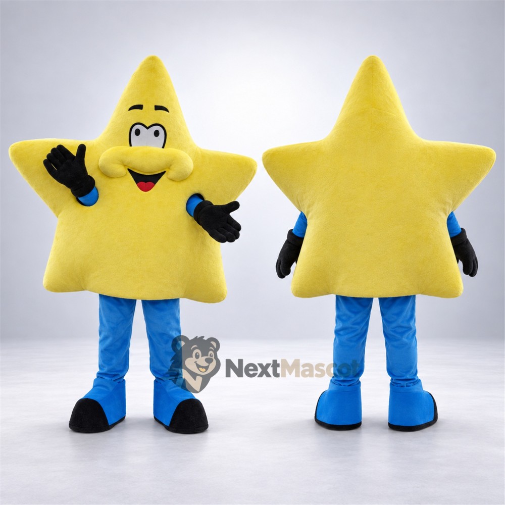 Star Mascot Costume - Yellow, Blue Pants Star Mascot Costume - Yellow, Blue Pants