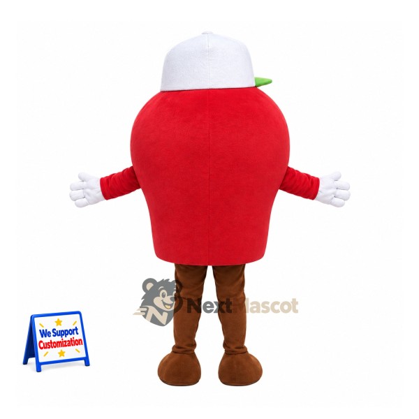 Apple Mascot Costume - Red, White Cap