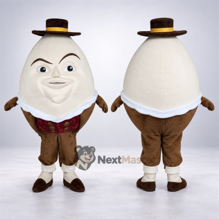 Egg Mascot Costume - Black Top Hat and Brown Pants Egg Mascot Costume - Black Top Hat and Brown Pants