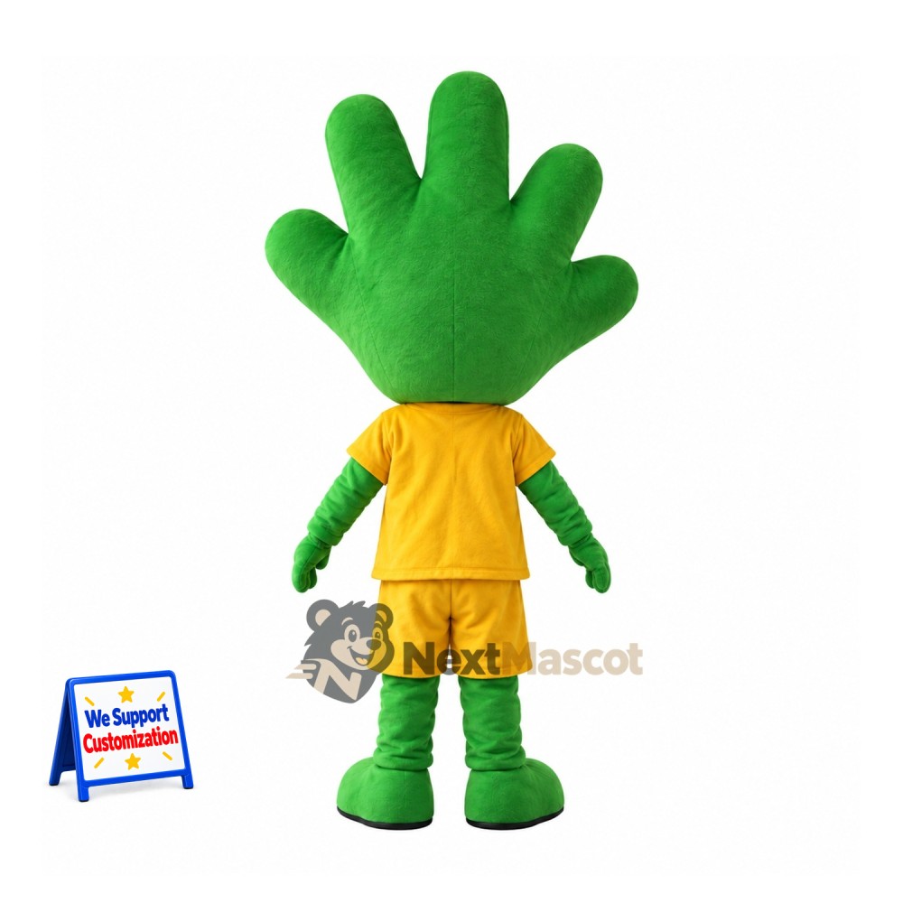 Hand Mascot Costume - Green, Yellow Outfit Hand Mascot Costume - Green, Yellow Outfit
