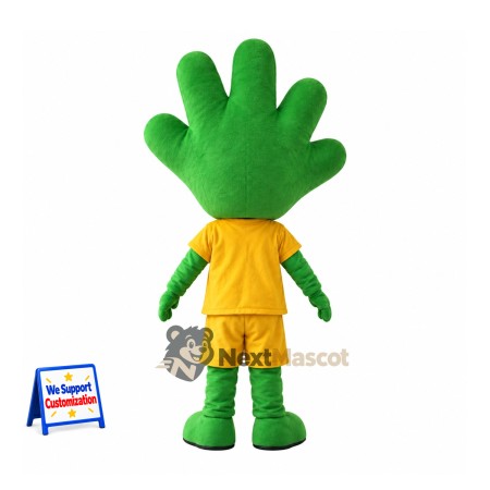 Hand Mascot Costume - Green, Yellow Outfit Hand Mascot Costume - Green, Yellow Outfit
