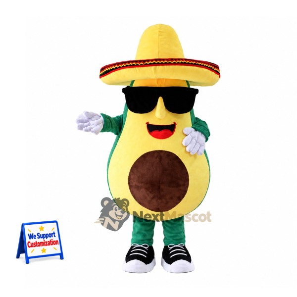 Avocado Mascot Costume - Sombrero