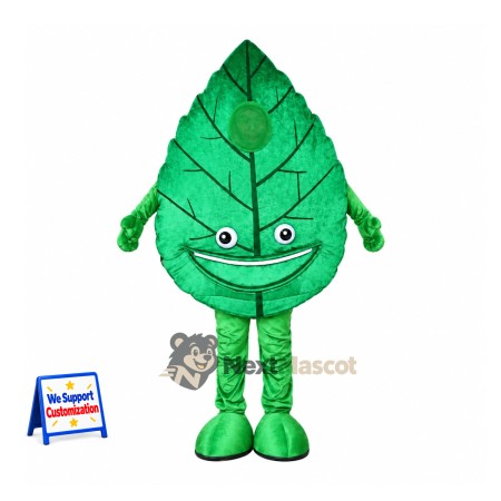Leaf Mascot Costume - Green for Festivals Leaf Mascot Costume - Green for Festivals
