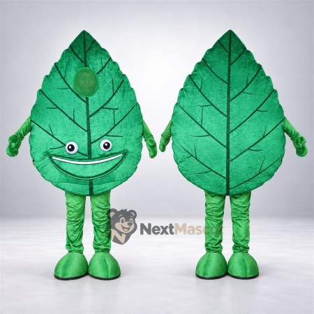 Leaf Mascot Costume - Green for Festivals Leaf Mascot Costume - Green for Festivals